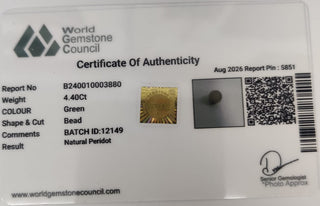 Peridot lab certificate 2