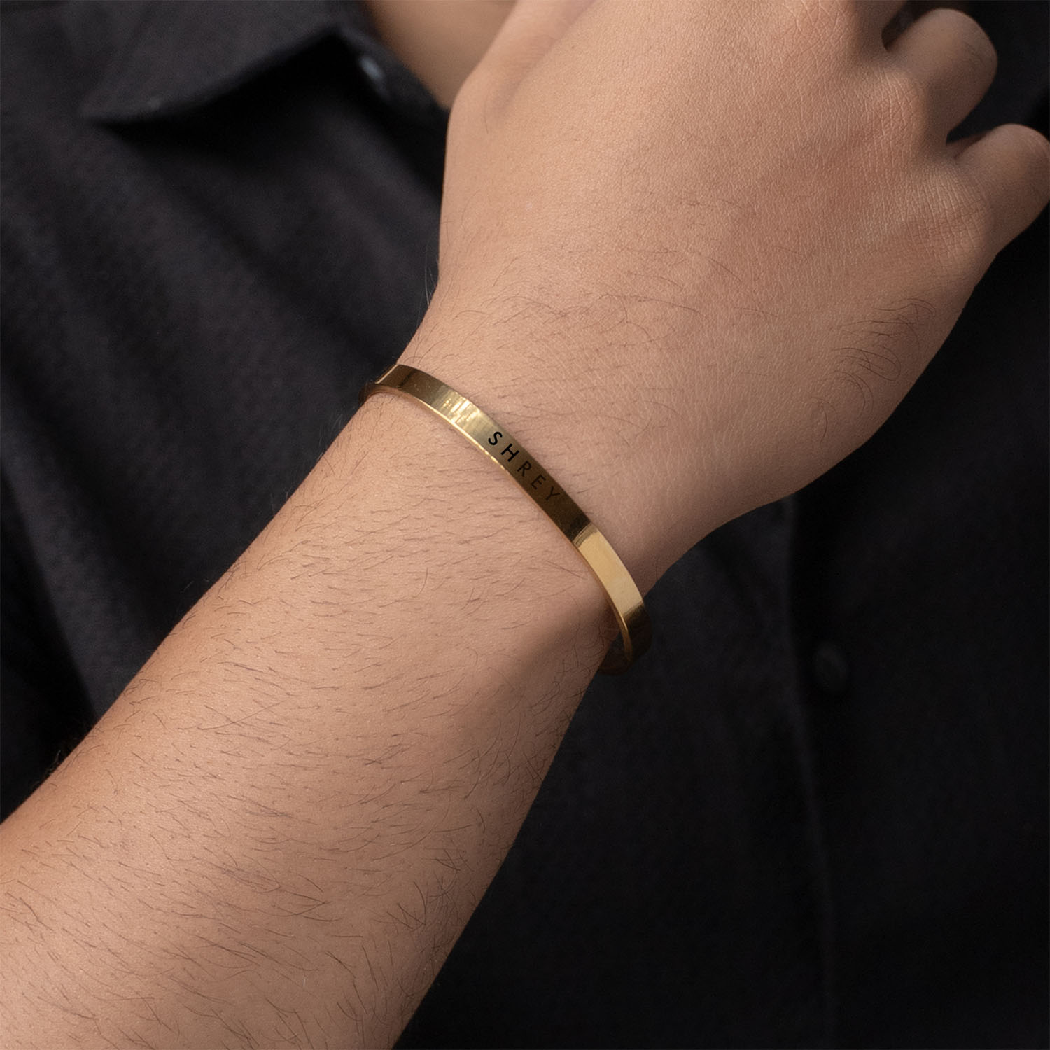 Personalised Gold Cuff Kada Bracelet