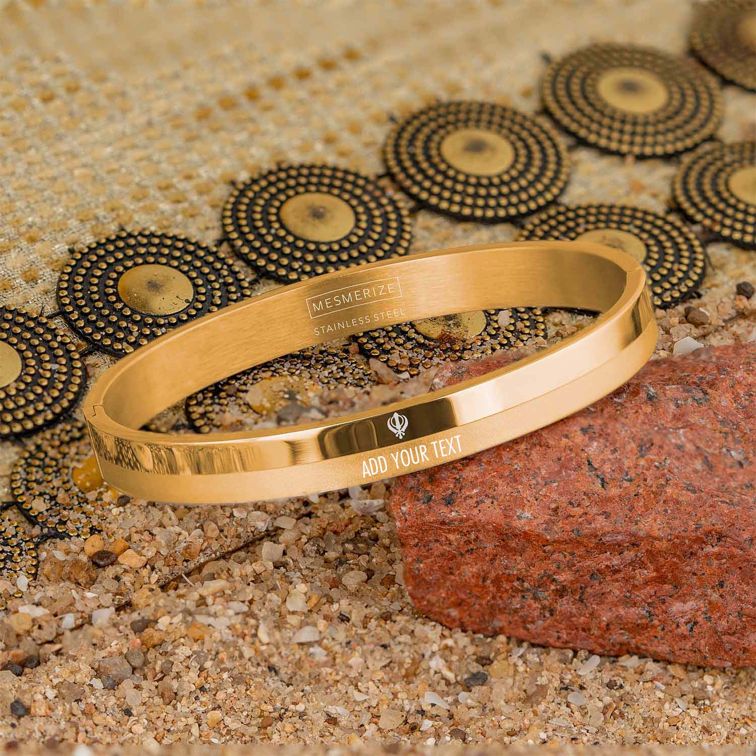 Personalised Ik Onkar kada Gold