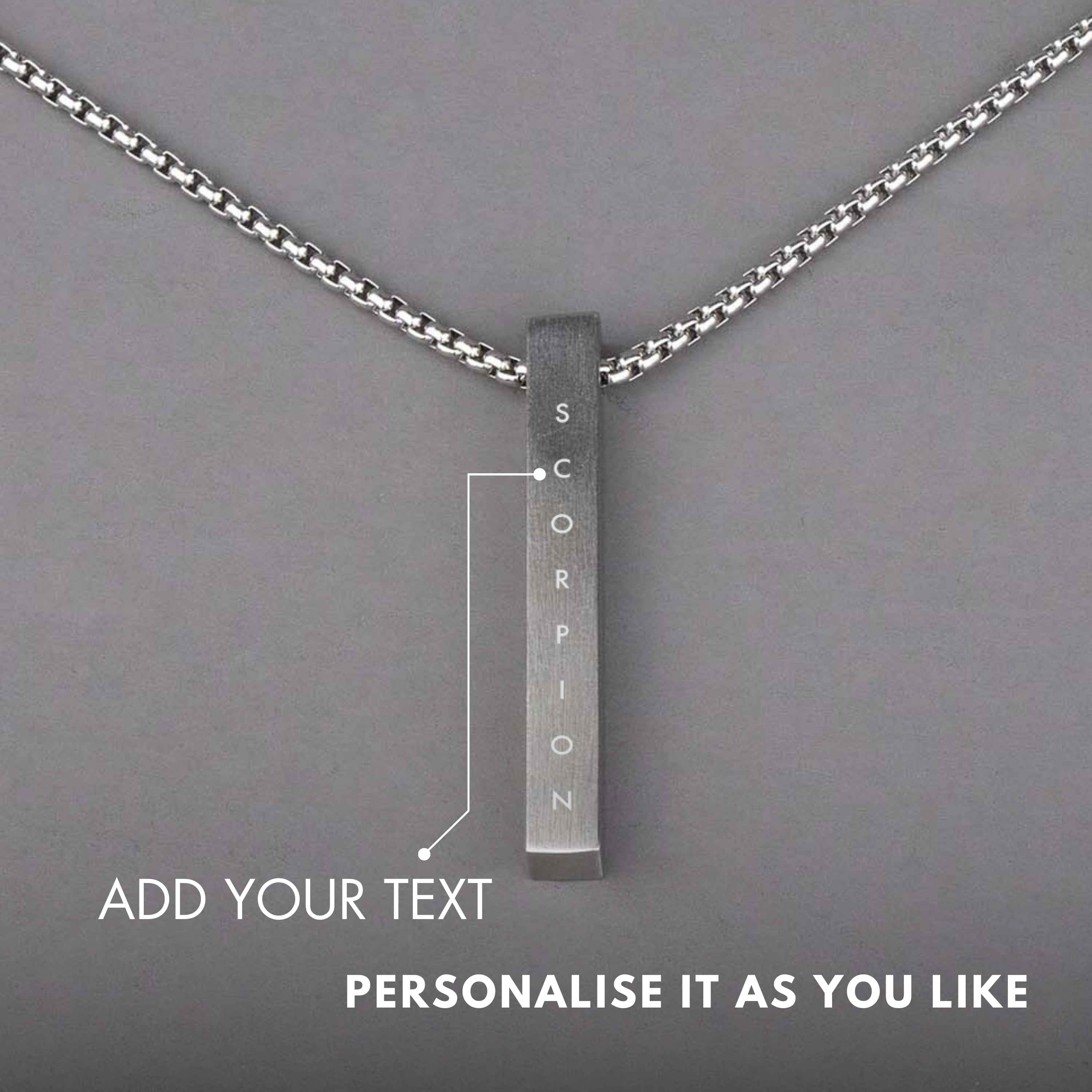 Personalised Bar Necklace Silver