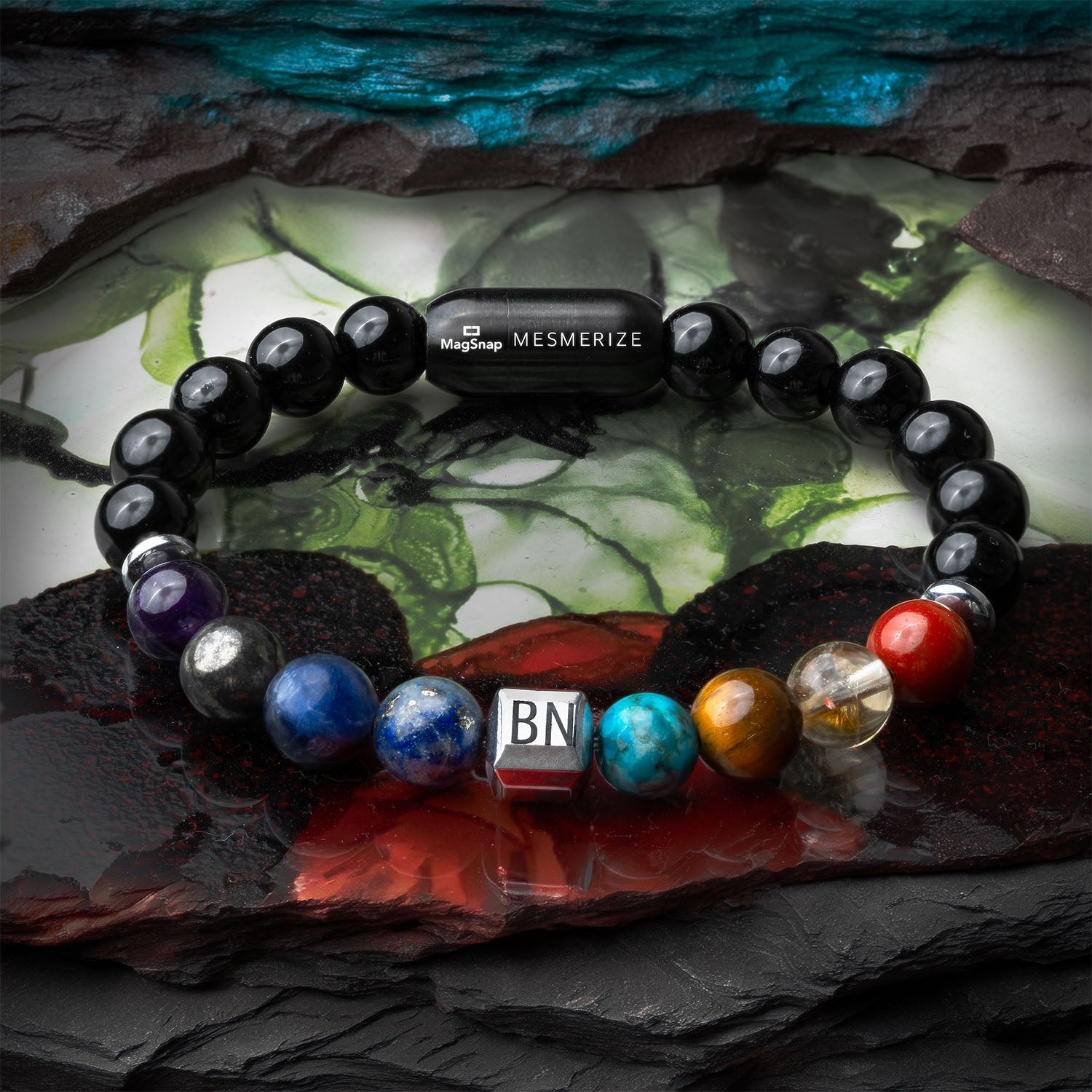 Personalised Super 9 Chakra Natural Stone Bracelet