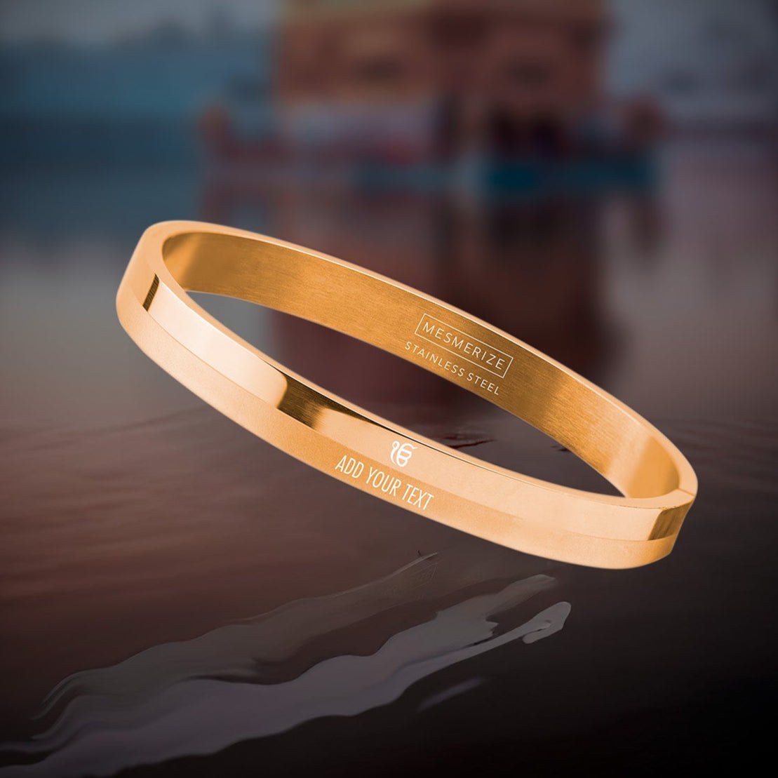 Personalised Ik Onkar kada Gold