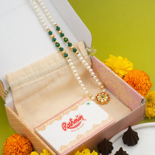 Pearl Green Om Mala Deluxe Hamper For Ganpati Bappa (Prepaid Only)