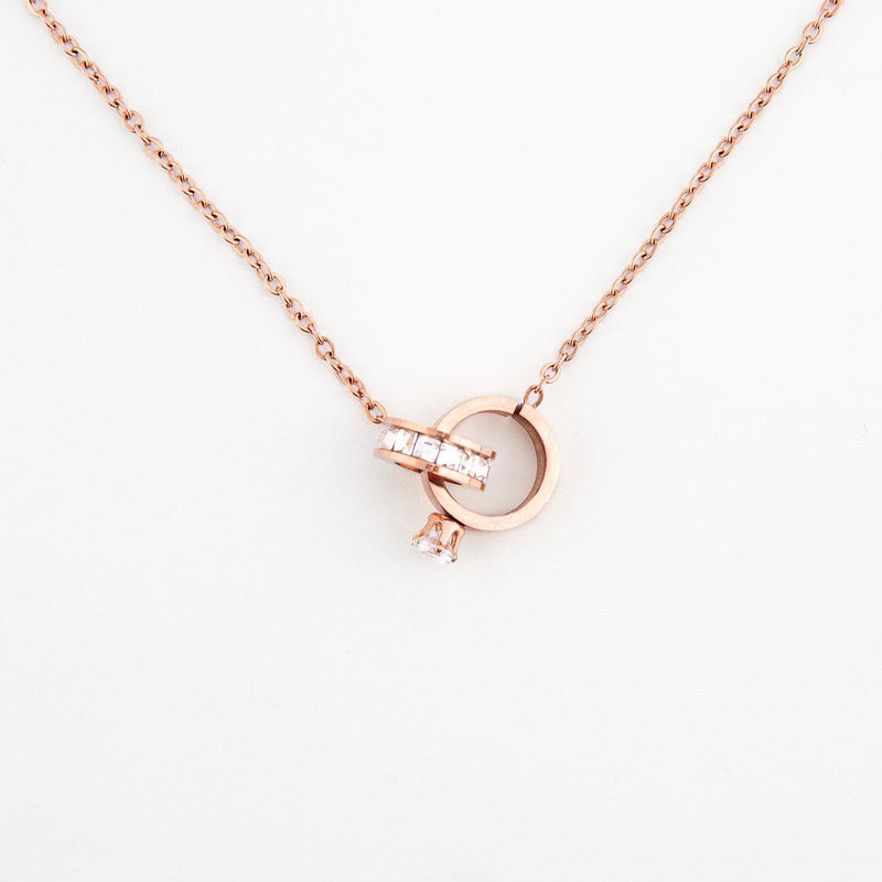 Rose Gold Diamond Promise Necklace