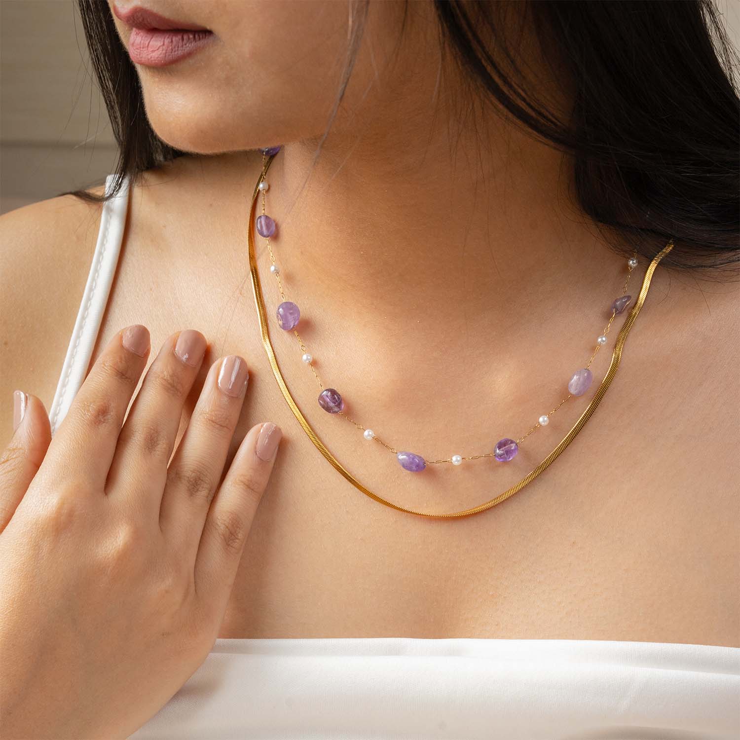 Purple Mist Stack Necklace