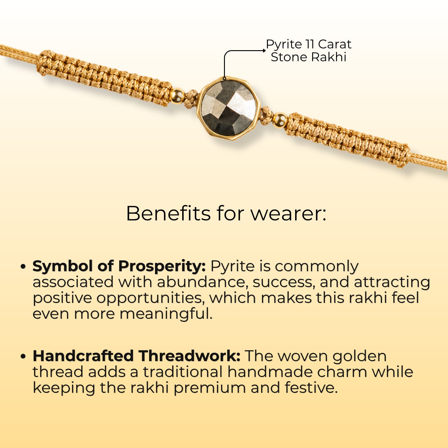 Pyrite 11 Carat Stone Rakhi