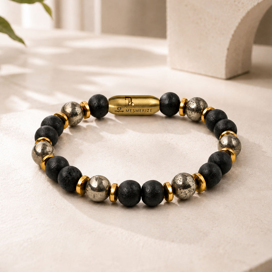 Karungali & Pyrite Bracelet with Magsnap4