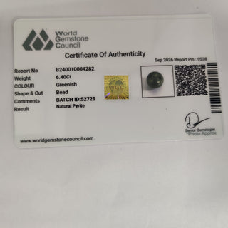 Pyrite lab certificate 15