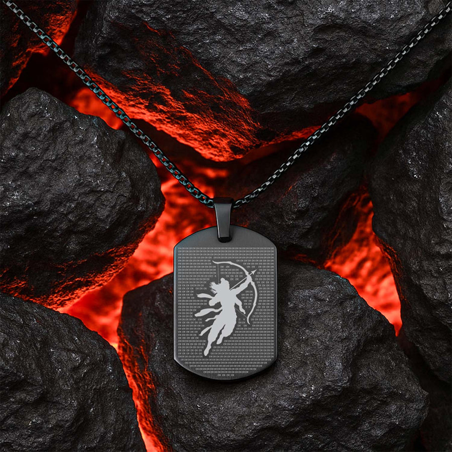 Shree Ram MicroCarved Tag Necklace