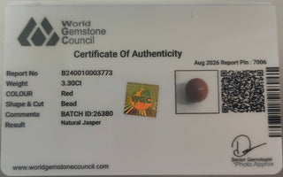Red Jasper lab certificate 13