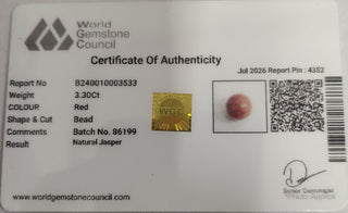 Red Jasper lab certificate 11