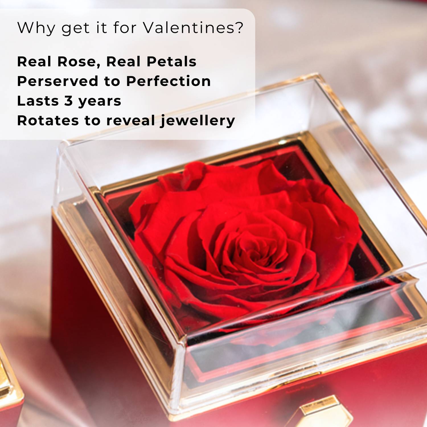 Rotating Rose Gift Box With Necklaces- Mesmerize India