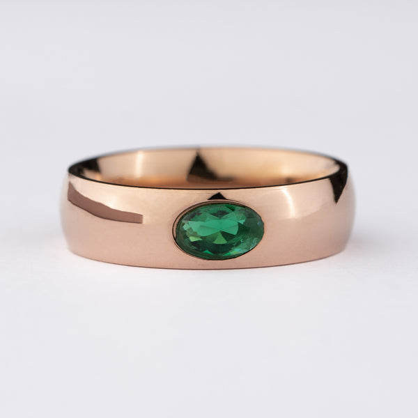 Rose Gold Emerald Statement Ring