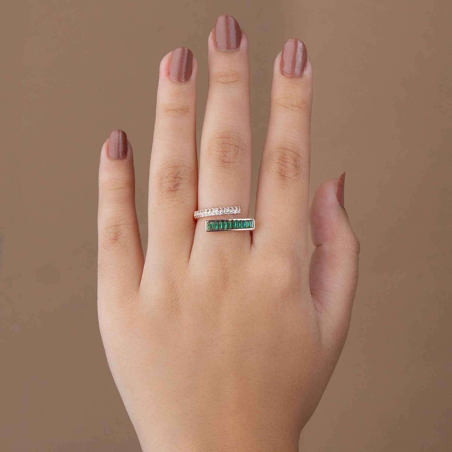 W Premium Jewellery Rings Crystal Diamond Green