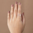 Rose Gold Pearl Diamond Adjustable Ring