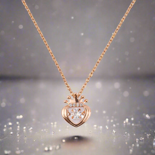 Rose Gold Princess Dancing Diamond Necklace