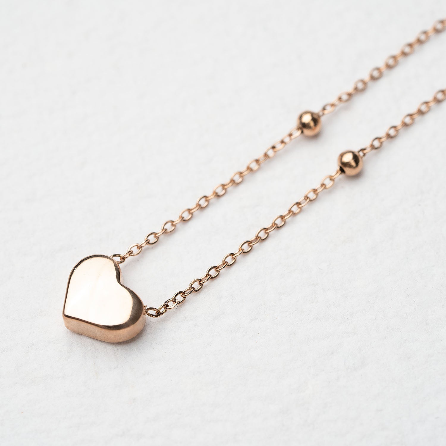 Rose Gold Paris Heart Necklace
