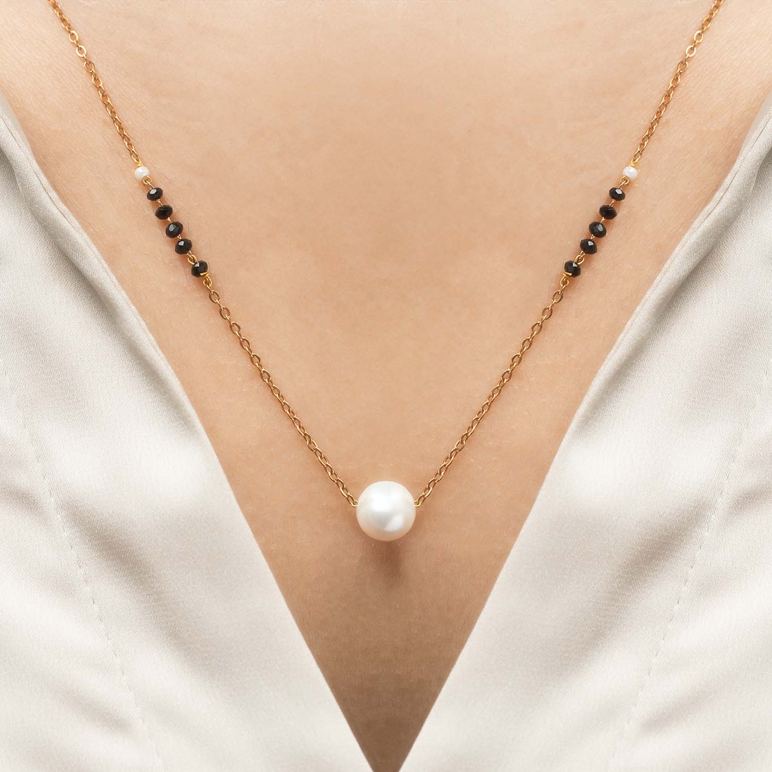 Rose Gold Pearl Mangalsutra