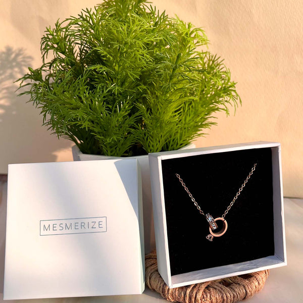 Rose Gold Diamond Promise Necklace