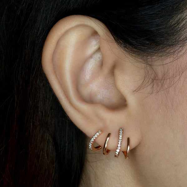 Rose gold cuff earrings