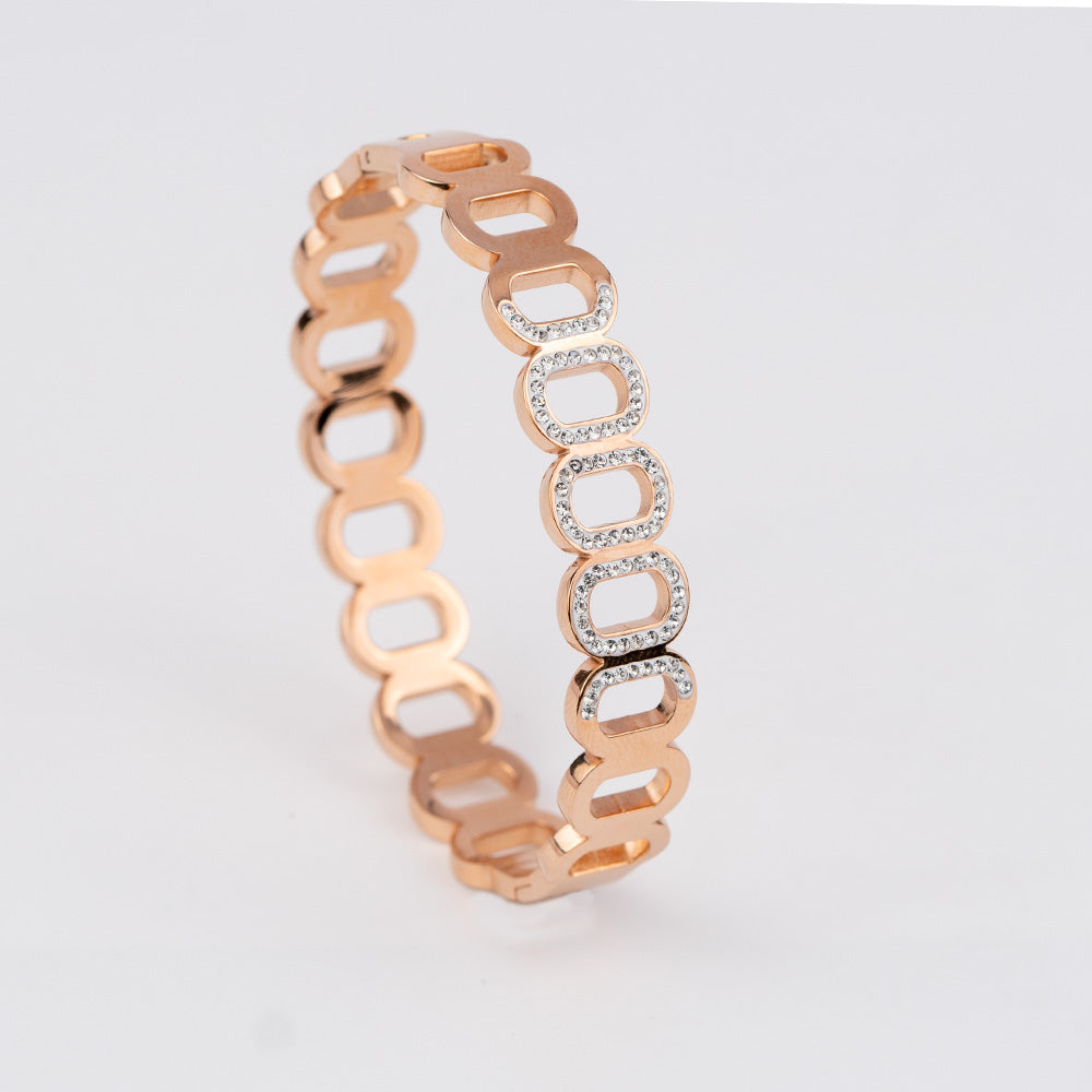 W Premium Jewellery Rose Gold Diamond Reversible Bracelet