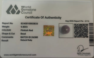 Ruby Stone lab certificate 11