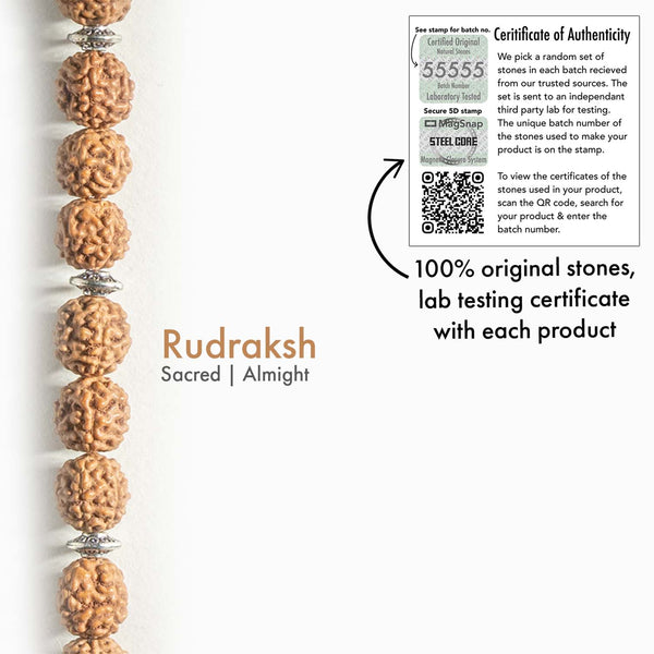 Rudraksh Natural Stone Elastic Bracelet