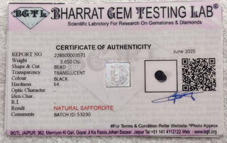 Saffordite lab certificate 3