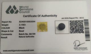 Saffordite lab certificate 9