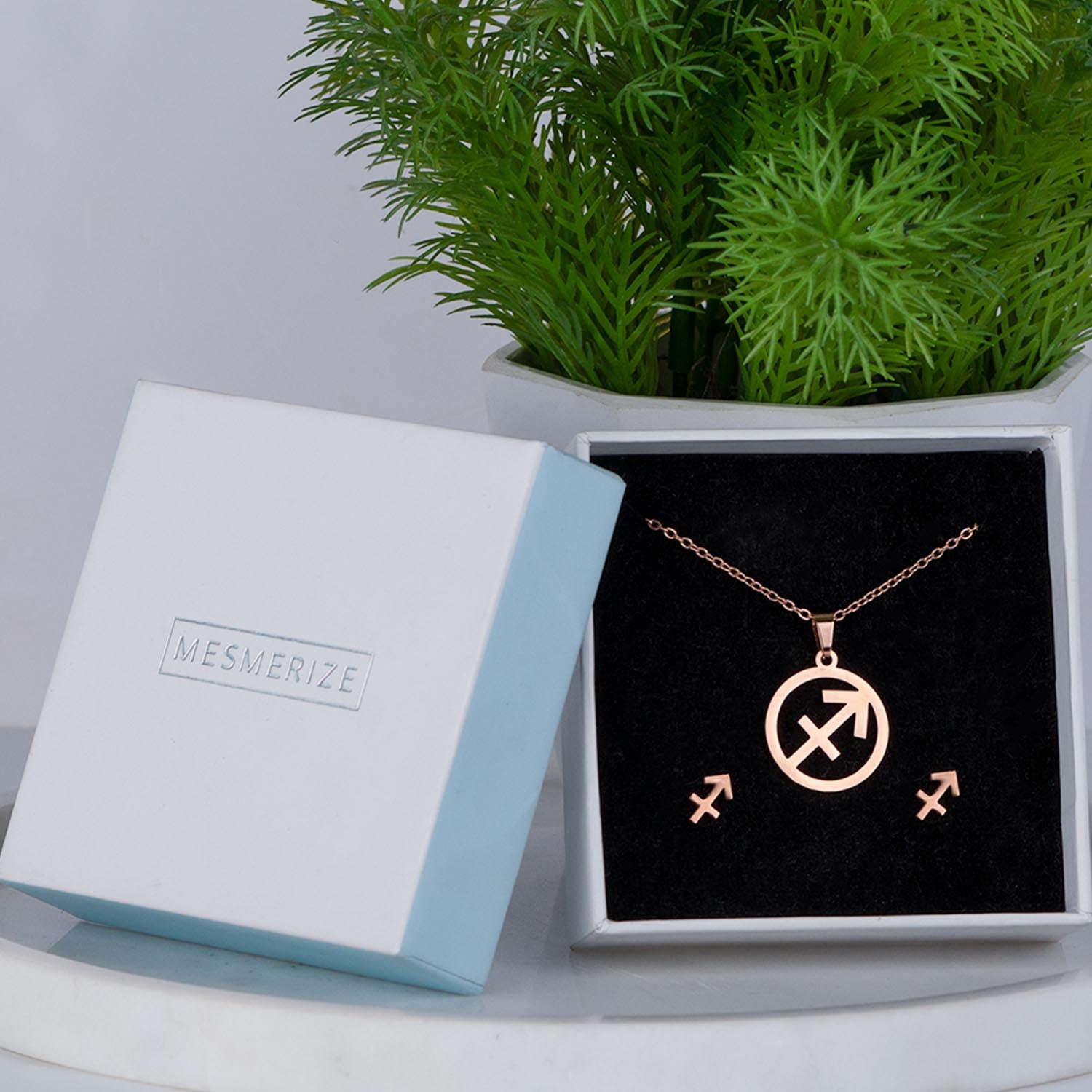 W Premium Jewellery Sagittarius Necklace Earring Set (23 Nov - 21 Dec)