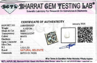 Selenite lab certificate 1