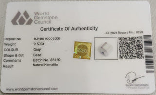 Silver Hematite Square lab certificate 7