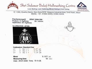 Silver Plated Mahabali Hanuman Charm lab certificate 1