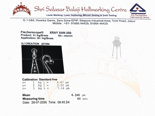 Silver Plated Shakti Charm lab certificate 1