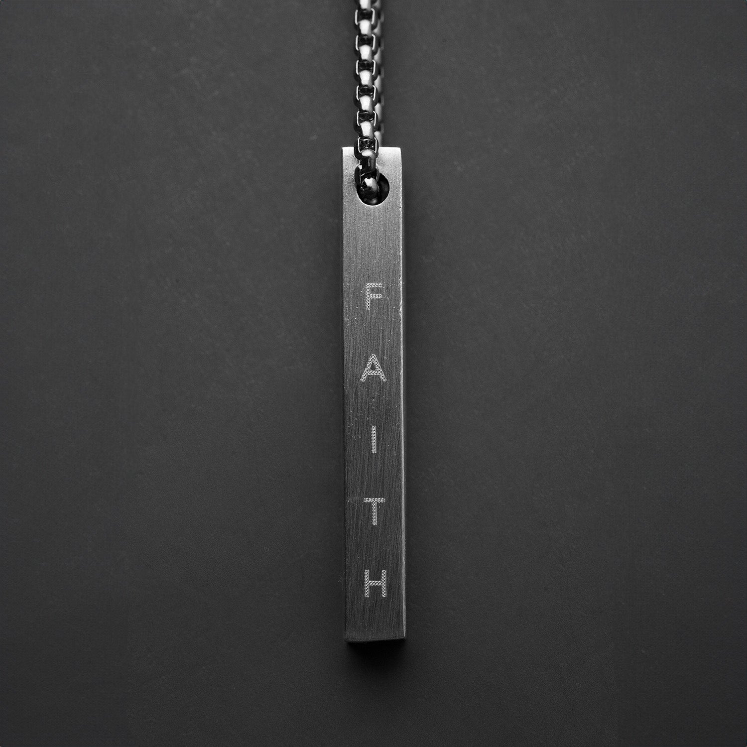 Silver Balance Motivational Bar Necklace