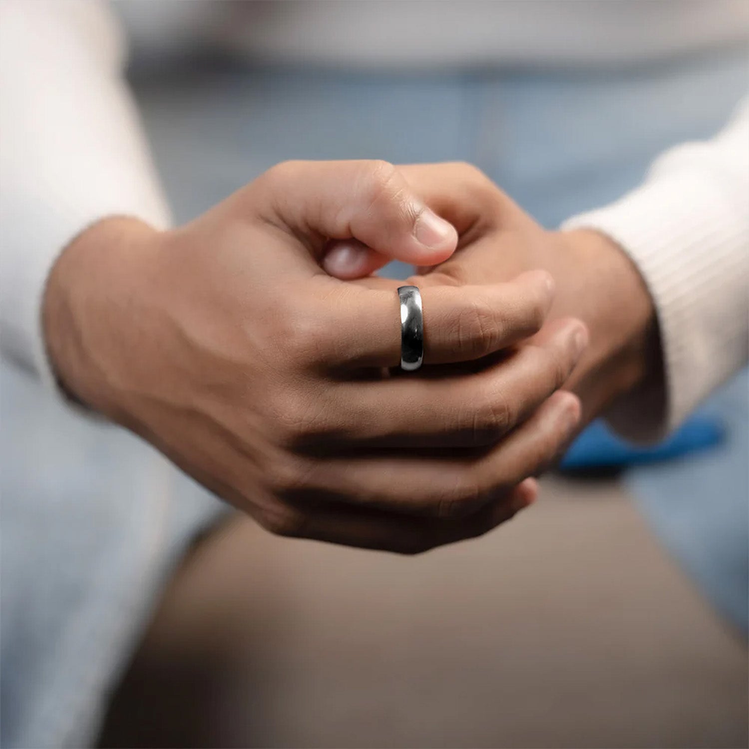 Silver High Gloss Tungsten Carbide Band Ring