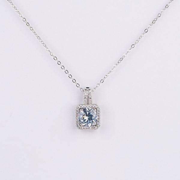 Silver Radiant Diamond Necklace