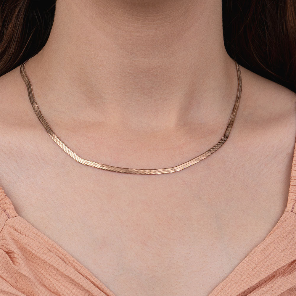 W Premium Jewellery Necklace Snake Chain Rose Gold