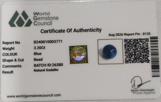 Sodalite lab certificate 13