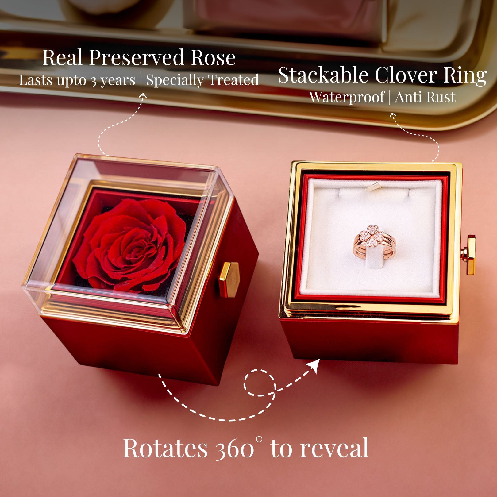 Rose Gold Clover Ring