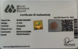 Sunstone lab certificate 10