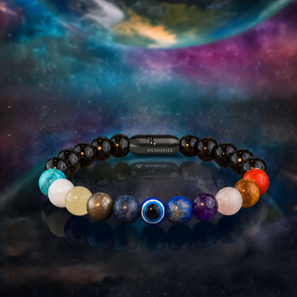 Strength Gloss Onyx 11 Chakra Natural Stone Bracelet with Magsnap 2