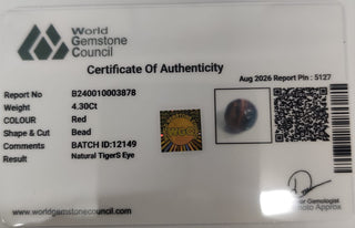 Tiger Eye lab certificate 12