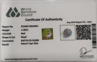 Tiger Eye lab certificate 13