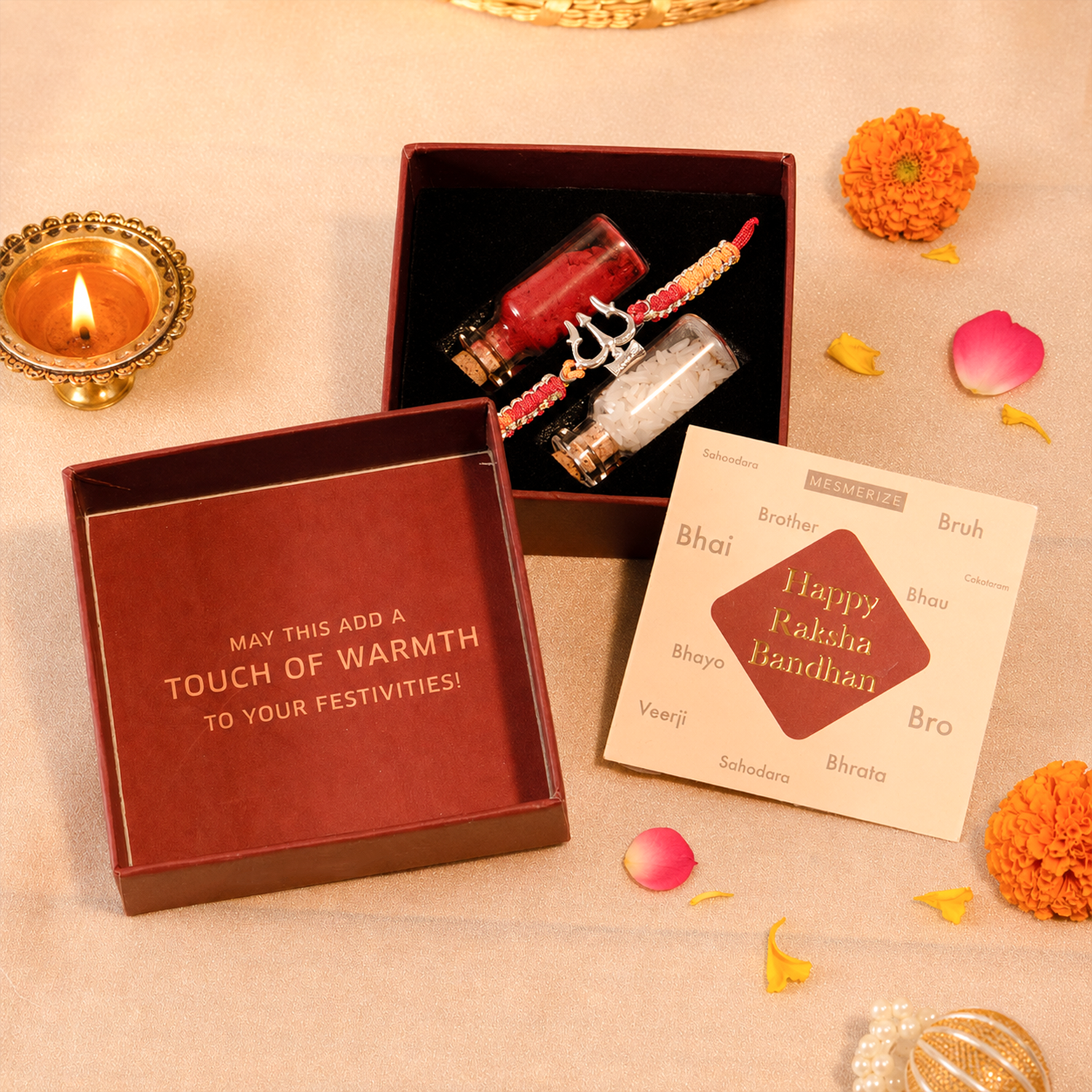 Trishul Pure Silver Plated Rakhi