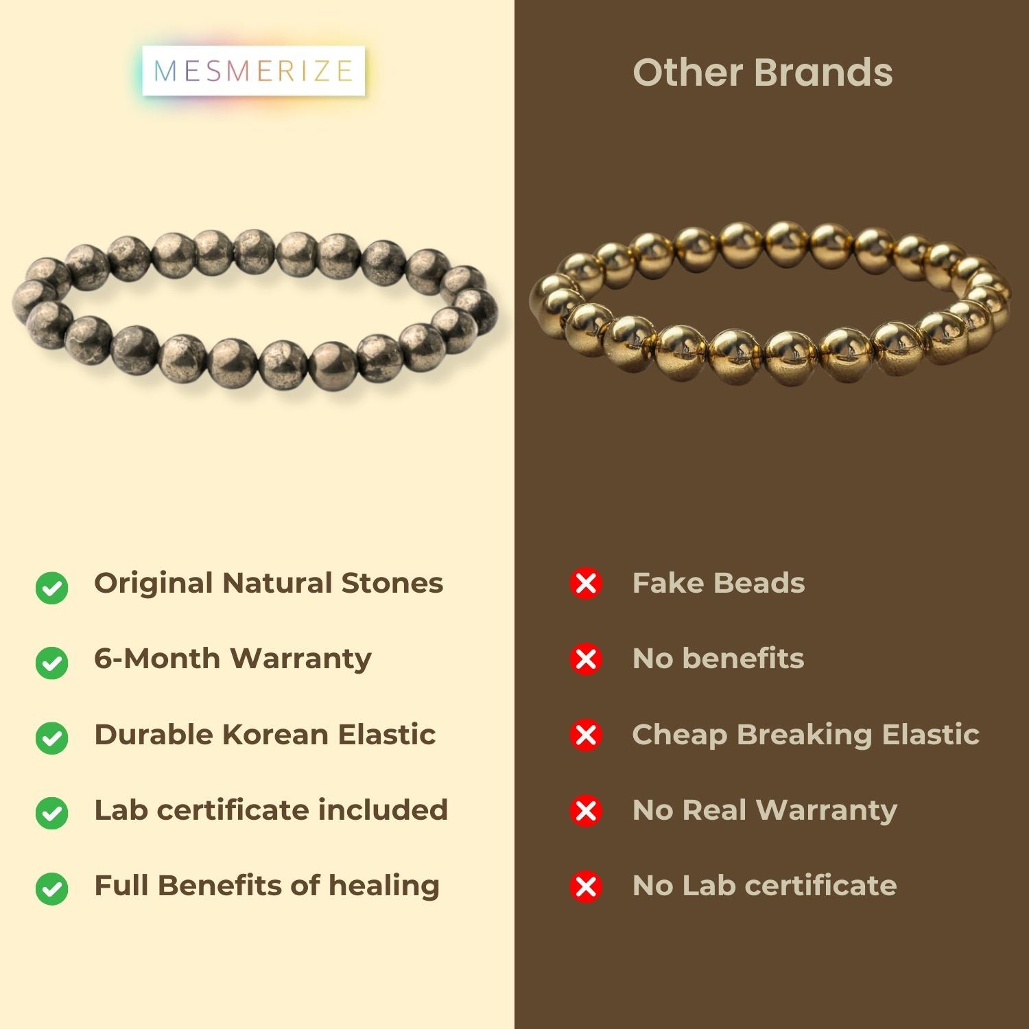 Natural Stone Jewellery Money Magnet Pyrite Natural Stone Elastic Bracelet