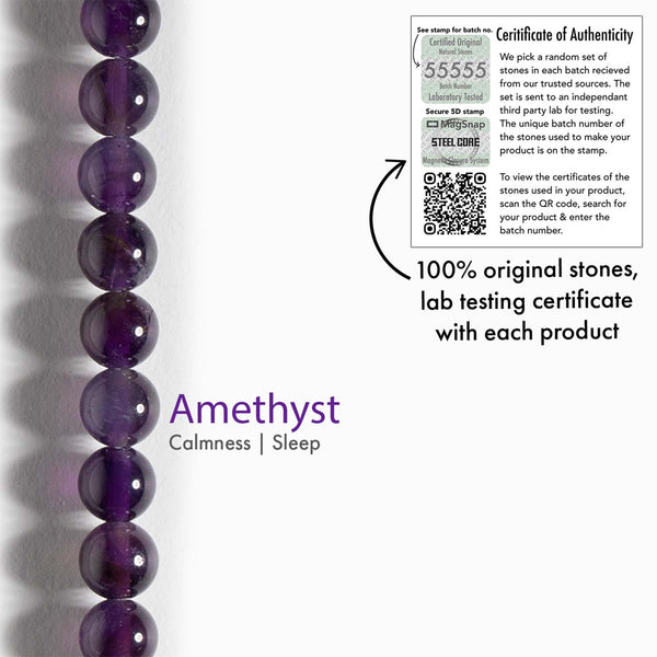 Wellness Amethyst Natural Stone Bracelet With MagSnap