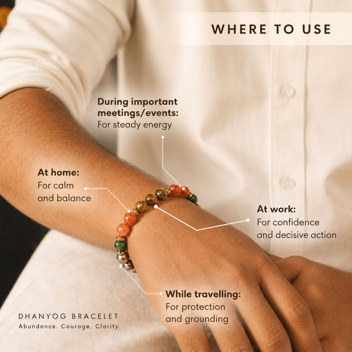 Dhanyog Wealth Attraction Natural Stone Bracelet 2