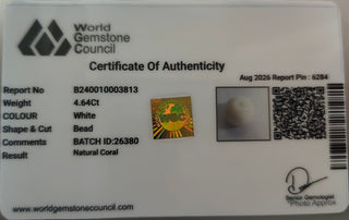 White Coral lab certificate 7