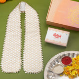 Ivory Embroidered Uparna/khes Premium Hamper For Ganpati Bappa (Prepaid Only)